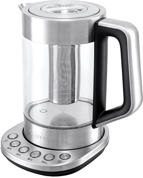 Чайник электрический Kitfort КТ-622 1.7л. 2200Вт серебристый (корпус: стекло)