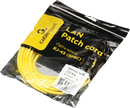 Патч-корд PP12-5M/Y 1000G UTP 4 пары cat5E CCA molded 5м желтый RJ-45 (m)-RJ-45 (m)