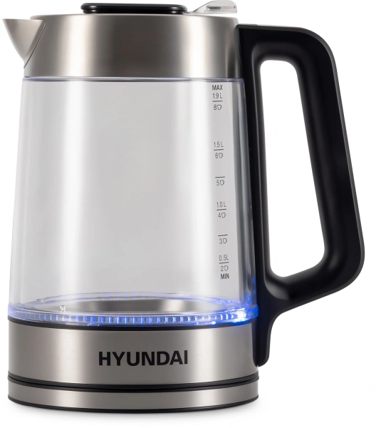 Чайник Hyundai HYK-G5607 1.7л. 2200Вт черный/серебристый (стекло)