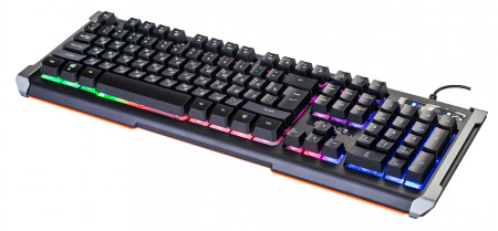 Клавиатура Оклик 717G BLACK DEATH черный/серый USB Multimedia for gamer LED