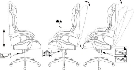 Кресло игровое Zombie Predator черный Neo Black с подголов. крестов. пластик