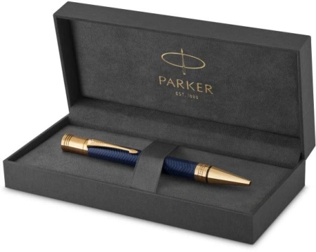 Ручка шариков. Parker Duofold K307 Prestige (1931373) Blue Chevron GT M черн. черн. подар.кор.