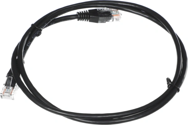 Патч-корд Lanmaster TWT-45-45-1.0-BK UTP RJ-45 вил.-вилка RJ-45 кат.5E 1м черный ПВХ (уп.:1шт)