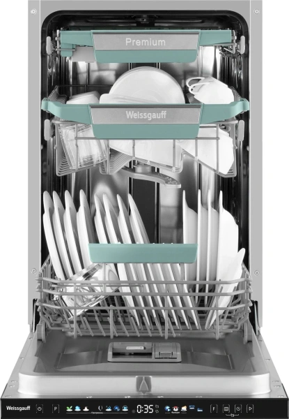 Посудомоечная машина встраив. Weissgauff BDW 4160 Real Touch DC Inverter Timer Floor 2100Вт узкая