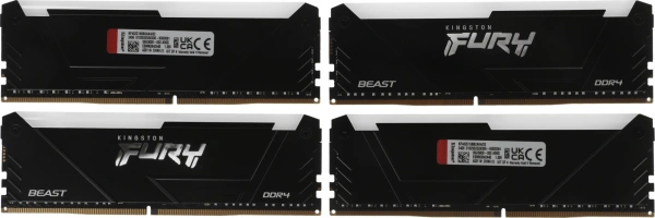 Память DDR4 4x8GB 3200MHz Kingston KF432C16BB2AK4/32 Fury Beast RGB RTL Gaming PC4-25600 CL16 DIMM 2