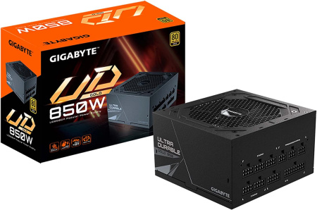 Блок питания Gigabyte ATX 850W GP-UD850GM 80+ gold 24+2x(4+4) pin APFC 120mm fan 8xSATA Cab Manag RTL