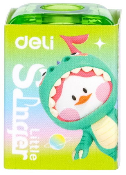 Точилка для карандашей ручная Deli EH552 Little Singer 1 отверстие пластик ассорти коробка