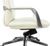 Кресло руководителя Бюрократ _VEGA белый кожа крестов. алюминий
