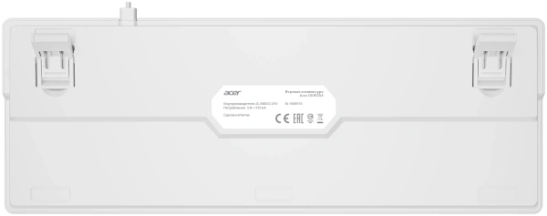 Клавиатура Acer OKW304 механическая белый USB Multimedia for gamer LED (ZL.KBDCC.01V)