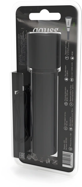 Фонарь ручной Gauss GFL202 черный 1Вт лам.:светодиод. (GF202)