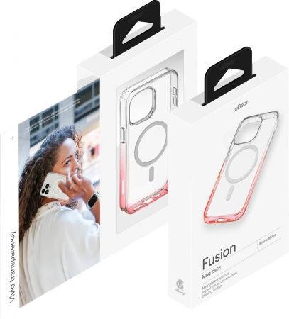 Чехол (клип-кейс) uBear для Apple iPhone 16 Pro Fusion with MagSafe розовый (CS445NP63PFS-I24M)