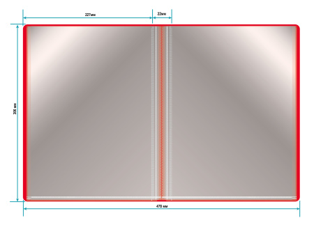 Папка с 40 прозр.вклад. Бюрократ -BPV40RED A4 пластик 0.65мм торц.карм с бум. встав красный