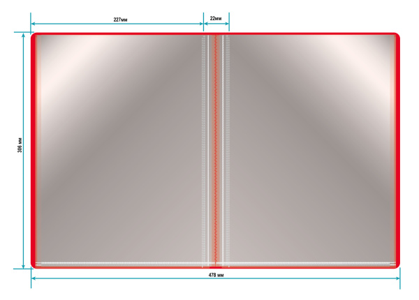 Папка с 40 прозр.вклад. Бюрократ -BPV40RED A4 пластик 0.65мм торц.карм с бум. встав красный