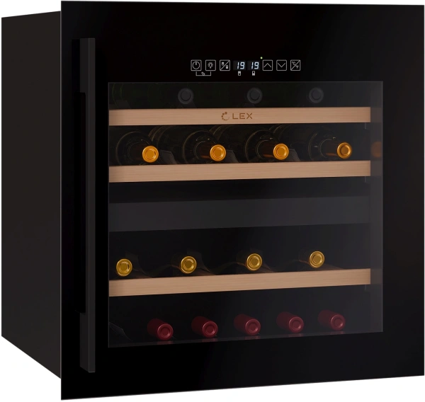 Винный шкаф Lex LWD6036BL dual zone S 1-нокамерн. черный стекло (CHAT500009)