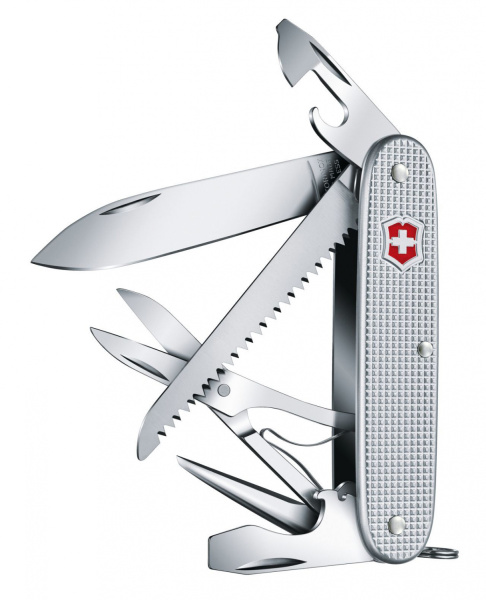 Нож перочинный Victorinox Farmer X Alox (0.8271.26) 93мм 10функц. серебристый карт.коробка