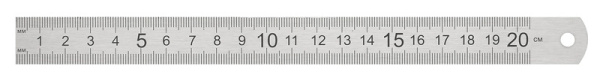 Линейка Silwerhof 160165 сталь нержавеющая дл.20см двухсторонняя шкала