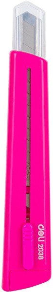 Нож канцелярский Deli E2038PINK 80мм шир.лез.9мм розовый блистер