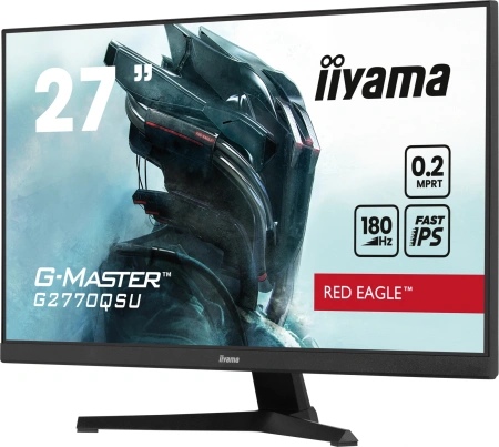 Монитор Iiyama 27" G-Master GB2770QSU-B6 черный IPS LED 0.2ms 16:9 HDMI M/M матовая HAS Piv 400cd 178гр/178гр 2560x1440 180Hz FreeSync DP 2K USB 5.7кг