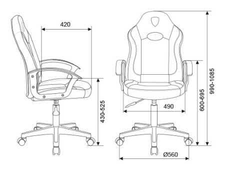 Кресло игровое Zombie 11LT черный текстиль/эко.кожа крестов. пластик черный