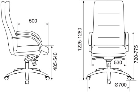 Кресло руководителя Бюрократ T-9927SL черный кожа крестов. металл хром
