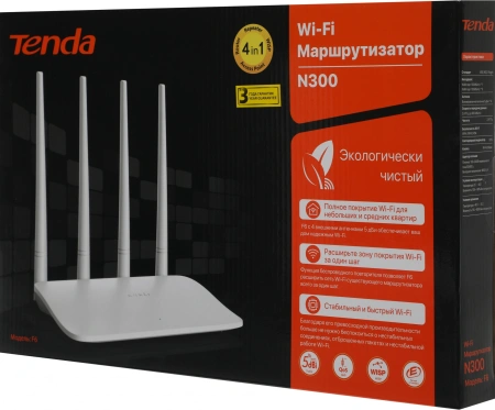 Роутер беспроводной Tenda F6 N300 10/100BASE-TX белый