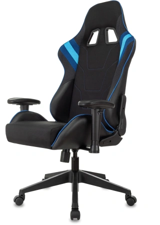 Кресло игровое Zombie VIKING 4 AERO черный/синий текстиль/эко.кожа с подголов. крестов. пластик
