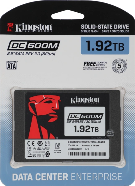 Накопитель SSD Kingston SATA-III 1.92TB SEDC600M/1920G DC600M 2.5" 1 DWPD