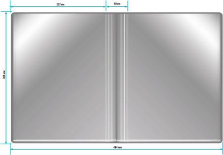 Папка с 80 прозр.вклад. Бюрократ -BPV80GREY A4 пластик 0.8мм торц.карм с бум. встав серый