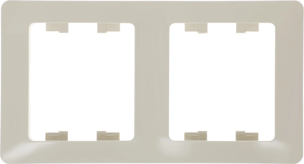 Рамка Schneider Electric Glossa GSL000206 накладная 2x вертикальный монтаж пластик бежевый