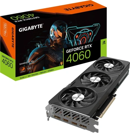 Видеокарта Gigabyte PCI-E 4.0 GV-N4060GAMING OC-8GD NV RTX4060 8Gb 128bit GDDR6 2550/17000/HDMIx2/DP