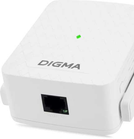 Повторитель беспроводного сигнала Digma D-WR310 (D-WR310V2) N300 Wi-Fi белый