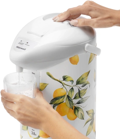 Термопот Maxwell MW-1756 3.8л. 750Вт белый/рисунок