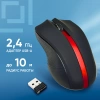 Мышь Оклик 615MW черный/красный оптическая (1200dpi) беспроводная USB для ноутбука (3but)