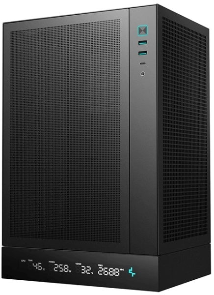 Корпус Deepcool CH170 Digital черный без БП miniITX 6x120mm 2xUSB3.0 audio bott PSU