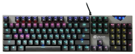 Клавиатура Оклик 935G RAGNAR механическая черный USB Multimedia for gamer LED (подставка для запястий)