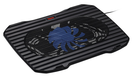 Подставка для ноутбука Buro BU-LCP156-B114 15.6"357x265x33мм 1xUSB 1x 140ммFAN 345г металлическая сетка/пластик черный