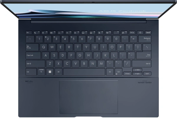 Ноутбук Asus Zenbook 14 OLED UX3405MA-QD1016 Core Ultra 9 185H 32Gb SSD512Gb Intel Arc 14" OLED FHD+ (1920x1200) noOS blue WiFi BT Cam Bag (90NB11R1-M01UB0)