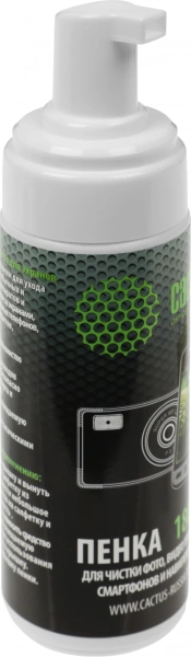 Чистящий набор (салфетки + пена) Cactus CS-S3006 для экранов и оптики 1шт 18x18см 180мл
