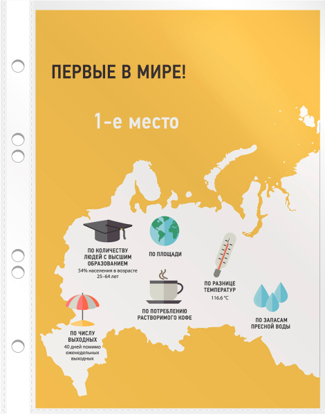 Папка-вкладыш Бюрократ Премиум -013A5T тисненые А5 40мкм (упак.:100шт)