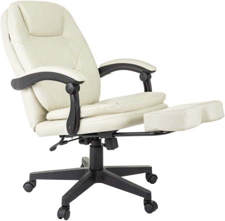 Кресло руководителя Бюрократ CH-868N-BF слоновая кость эко.кожа крестов. пластик подст.для ног