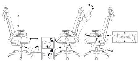 Кресло руководителя Бюрократ EXPERT серый сиденье голубой 38-405 сетка/ткань с подголов. крестов. пластик пластик белый