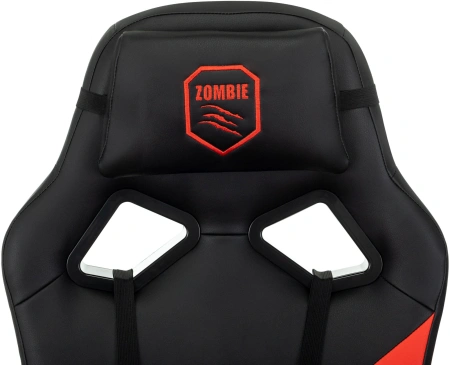 Кресло игровое Zombie 300 черный/красный эко.кожа крестов. пластик