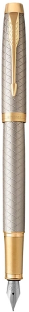 Ручка перьев. Parker IM Premium F323 (CW1931684) Grey GT F сталь нержавеющая подар.кор.