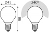 Лампа светодиодная Gauss Basic 1053147 7Вт цок.:E14 шар 220B св.свеч.многоцв. (упак.:10шт)
