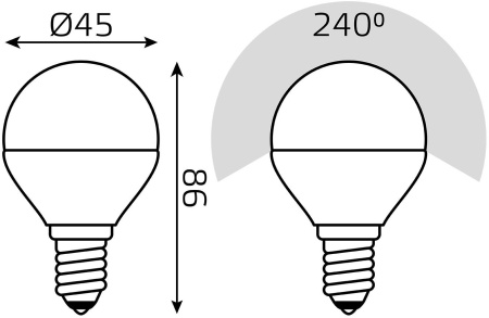 Лампа светодиодная Gauss Basic 1053147 7Вт цок.:E14 шар 220B св.свеч.многоцв. (упак.:10шт)