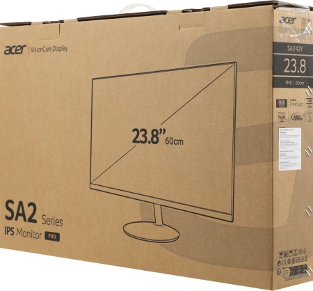 Монитор Acer 23.8" SA242YEbi черный IPS LED 4ms 16:9 HDMI матовая 250cd 178гр/178гр 1920x1080 100Hz FreeSync VGA FHD 3.5кг