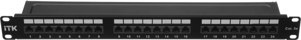 Патч-панель ITK PP24-1UC5ES-D05 19" 1U 24xRJ45 кат.5e STP