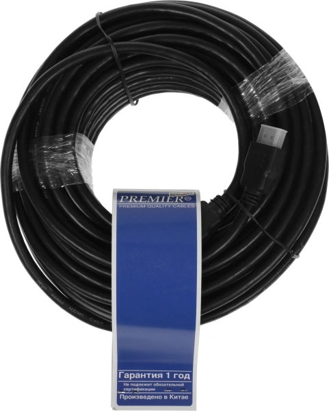 Кабель аудио-видео Premier 11239 HDMI (m)/HDMI (m) 20м. позолоч.конт. черный