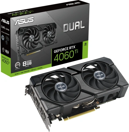Видеокарта Asus PCI-E 4.0 DUAL-RTX4060TI-8G-EVO NVIDIA GeForce RTX 4060TI 8Gb 128bit GDDR6 2535/18000 HDMIx1 DPx3 HDCP Ret
