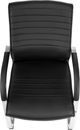 Кресло Бюрократ T-8010-Low-V черный эко.кожа низк.спин. полозья металл хром